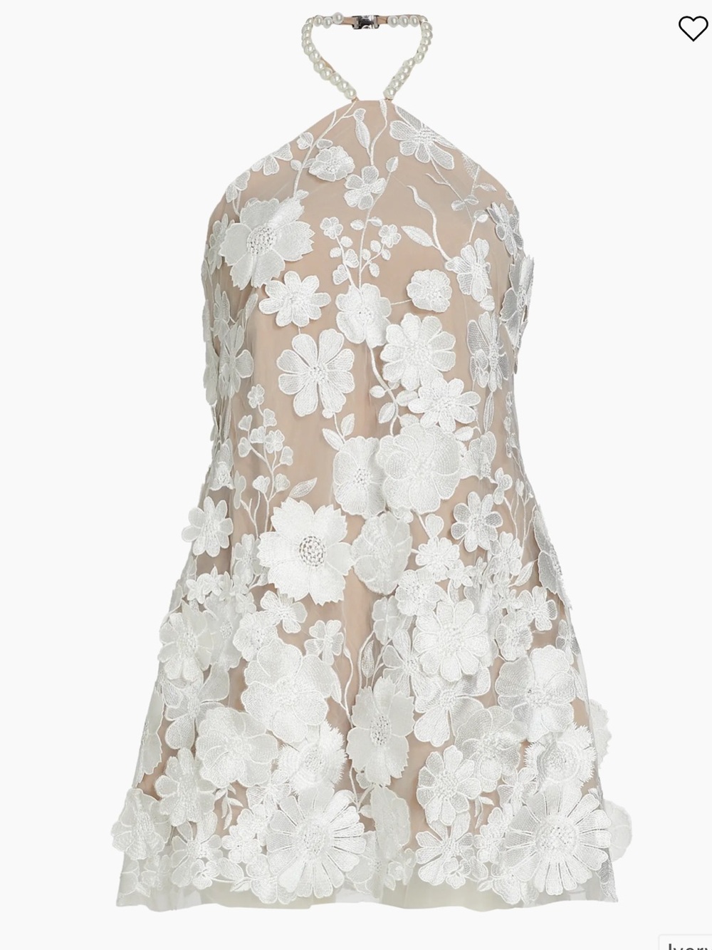 Elliatt Callista Floral Lace Minidress XS, Floral Appliqué Halter